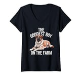 Womens Goodest Boy on the Farm Anatolian Shepherd V-Neck T-Shirt