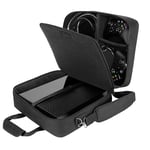 USA GEAR Housse Sac de Console, Sangle d’Epaule Ajustable et Compartiments Personnalisables - Compatible avec Xbox One, Xbox One X/S, Xbox 360, Playstation 4 Pro, Playstation 4, Playstation 3 - Noir