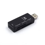Ewent EW1049 - Lecteur Micro SD de clé USB, Lecteur de Carte SD USB 2.0, Adaptateur de Carte mémoire SD/Carte Flash pour PC, Macbook Pro, etc., Prend en Charge MMC/TF/SDXC/SDHC/Micro SDHC/Micro SDXC