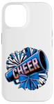 Coque pour iPhone 14 Mégaphone Bleu et Pompons de l'Équipe de Cheerleading