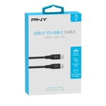 PNY Câble USB-C vers USB-C 1m, jusqu'à 100W, idéal charger et synchroniser les ordinateurs portables, les smartphones, les tablettes et autres appareils et accessoires compatibles USB Type-C. Noir