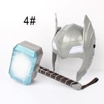 LED-lysande ljud Thor Hammer hjälm mask barn cosplay leksaker actionfigur tillbehör-Perfet 4 0