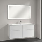 Set meuble avec vasque Finero Villeroy&boch 100cm Blanc brillant avec miroir avec éclairage