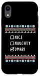 iPhone XR Nice, Naughty, Omari Christmas Ugly Sweater Style Case