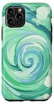 iPhone 11 Pro Swirl Green Color Illustration Pattern Abstract Art Case