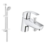 Mitigeur baignoire Eurosmart et douchette + barre de douche + porte savon Grohe Tempesta