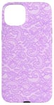 Coque pour iPhone 15 Plus Vintage Mauve Dentelle Fleurs