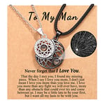 Mens Valentines Day Gifts, To My Man Couples Necklace Gifts for Him I Love You 100 Languages Matching Necklace Jewellery for Boyfriend Husband Men Fiance Anniversary Birthday Day Gifts