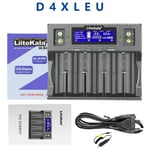 VeitoKala Lii-D4XL 21700 Chargeur de batterie Pour 18650 18350 26650 16340 14500 3.7v 1.2V 3.2V Ni-laissée/Cd,AA AAA chargeur de batterie intelligent - Type D4XL and car-EU plug