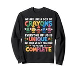 Back To School Funny Teacher We Are Like a Box of Crayons Sweatshirt