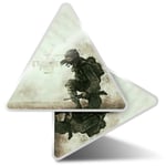 2 x Triangle Stickers  7.5cm - Battlefield Soldier Army Helicopter  #15864