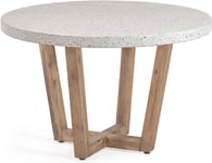 Shanelle, Udendørs spisebord, hvid/natur, H77x120x120 cm, sten