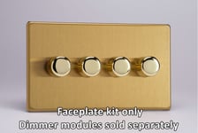 Varilight WDBD4S Matrix Faceplate Kit, screwless brushed brass, 4-gang