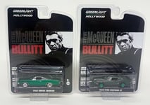 Greenlight 1/64 Chase 1968 Ford Mustang GT Steve McQueen Bullitt + Dodge Charger