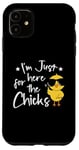 Coque pour iPhone 11 I'm Just Here for the Chicks - Adorable poussin de Pâques