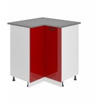 Meuble Cuisine Bas avec Plan de Travail snp i Meubles de Cuisine - Taille: 90 x 90 x 85 cm i Meubles de Cuisine Angle - 1 Porte i Couleur : Rouge