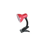 GSC - Lampe de bureau avec pince Saidu E27 Rouge