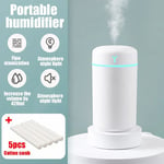 Mini humidificateur d'air silencieux portable,diffuseur d'huile aromatique,supporter ficateur de charge USB,brume fraîche,maison et voiture,420 ml - Type White and filter