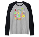 Groovy Sports Coach Art For Men Women Trainers Athletes Raglan Baseball Tee