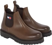 Tommy Jeans Men Chelsea Boot Leather, Brown (Velvet Brown), 10 UK