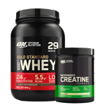 Optimum Nutrition 100% Whey Gold Standard Vassleprotein 908 g + Creatine Powder, 300 g