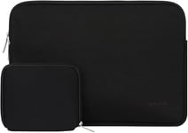 Housse Compatible Avec Macbook Air/Pro, 13-13,3 Pouces Notebook, Compatible Avec Macbook Pro 14 M3 M2 M1 Pro Max 2024-2021, Laptop Sleeve Néoprène Sac Avec Petite Pochette, Noir