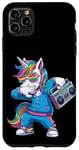 Coque pour iPhone 11 Pro Max Licorne dans les années 80 avec enregistreur cassette