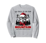 Funny Reindeer Go-Tell It On The Mountain That Jesus Christ Sweatshirt