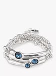 UNOde50 Swarovski Crystal Beaded Stretch Bracelet, Silver/Blue