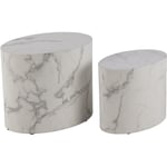 Ensemble de table basse en marbre blanc souris