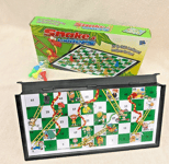 Snakes and Ladders board game Foldable Magnetic Board with 4 player key and dice