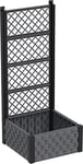 Duramax Jardinière surélevée carrée avec treillis, idéale pour l'intérieur et l'extérieur, extensible désign, pour planter des herbes, des fleurs et des légumes, capacité de 6L, Gris