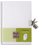 Draeger by Toga - Journal Intime à Décorer - Idéal pour Création DIY Scrapbooking - Carnet de 180 Pages Lignées + Protège Carnet + Cadenas + 2 Clés - Format 13 x 18 cm, Blanc