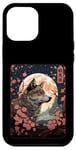 Coque pour iPhone 15 Pro Max Loup et lune Hokkaido japonais, art naturel, femmes, hommes,