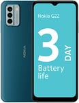 Nokia G22 6.52” HD+ Dual SIM Smartphone, Android 12, 50MP AI camera, 3-Day 5050 mAh Battery, QuickFix repairability, 2 years OS upgrades, 3 years monthly security updates, 3-year warranty - Blue