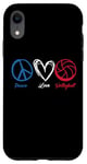 Coque pour iPhone XR Peace Love Volleyball Joueurs Coeur Lovely Ball Sport Lovers
