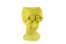 Vase en béton Polyvalent décoration tête Femme Jaune 18 x 13 x 21 cm Maison Jardin Porte-Plantes NON-827754