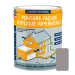 Peinture façade PROCOM crépi, façade à relief, imperméabilisation et protection des façades - Durable jusqu'à 10 ans 2.5 litres Gris taupe (RAL 7036)