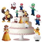 Super Mario Brothers Figures Set wopin-6pcs Mario Action Figures Toys,Mario Birthday Cake Topper Cupcake Topper, Mario Cake Decorations for Kids Birthday Baby Shower Mario Theme Party Supplies