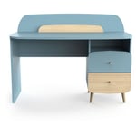 Bureau enfant 2 tiroirs 1 niche L98cm bleu LINIA  