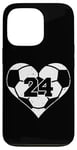 iPhone 13 Pro Soccer Number 24 Jersey Funny Soccer Heart Game Day Case