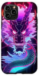 Coque pour iPhone 11 Pro Cyber Dragon fluo