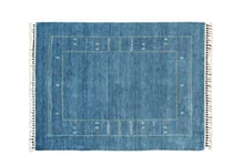 Tapis Moderne Florry Buff Gabbeh Home & Living 230 x 160 cm en Laine à Teinture végétale de Couleur Bleue. Idéal pour Tout Type d'environnement : Cuisine, Salle de Bain, Salon, Chambre