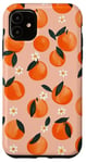 Coque pour iPhone 11 Orange Blossom Floral Fruit Pattern Tropical Citrus Garden