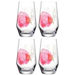Leonardo 044482 Presente Lot de 4 verres à long drink en verre de qualité supérieure avec impression florale Capacité 365 ml Passe au lave-vaisselle
