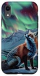 iPhone XR Red Fox Cute Aurora Borealis Case