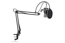 MAONO AU-A03 XLR Condenser Cardioid Microphone with Boom Arm Kit Pop Filter, Black