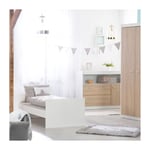 Chambre bébé duo - Lit évolutif 70 x 140 cm + Commode a langer avec plan a langer inclus Roba Bicolore blanc / décor che