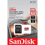 SanDisk Sandisk Minneskort Microsdxc Ultra 64gb 100mb/s Uhs-i Adapt