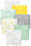 Simple Joys by Carter's 7-Pack Flannel Receiving Blankets Nursery, Gris/Blanc/Vert Menthe, Taille Unique (Lot de 7) Mixte Bébé